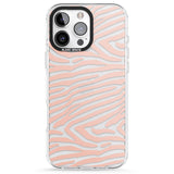 iPhone 16 Pro Max Horizontal Zebra Stripes Transparent Animal Print Black Impact Phone Case