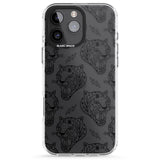 iPhone 16 Pro Max Black Tiger Roar Pattern Black Impact Phone Case