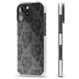 iPhone 16 Pro Max Black Tiger Roar Pattern Black Impact Phone Case