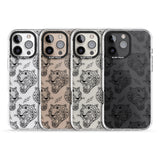 iPhone 16 Pro Max Black Tiger Roar Pattern Black Impact Phone Case