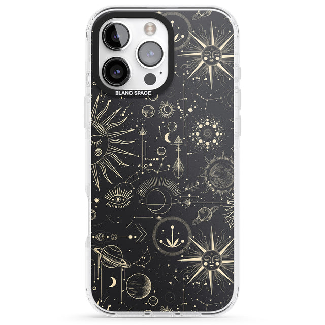 iPhone 16 Pro Max Suns & Planets Black Impact Phone Case