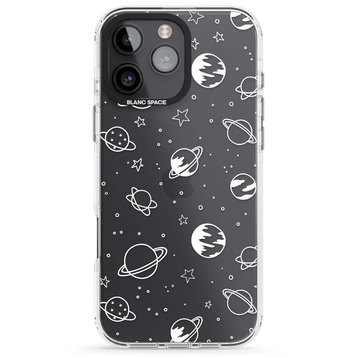 Cosmic Outer Space Design White on Clear