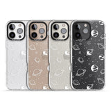 iPhone 16 Pro Max Cosmic Outer Space Design White on Clear Black Impact Phone Case