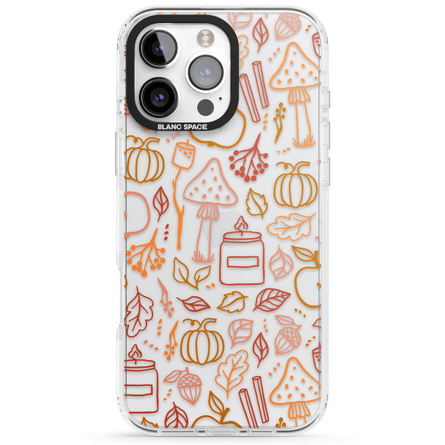 Autumn Line Pattern Impact Phone Case for iPhone 16 Pro, iPhone 16 Pro Max