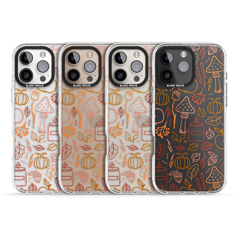 Autumn Line Pattern Impact Phone Case for iPhone 16 Pro, iPhone 16 Pro Max