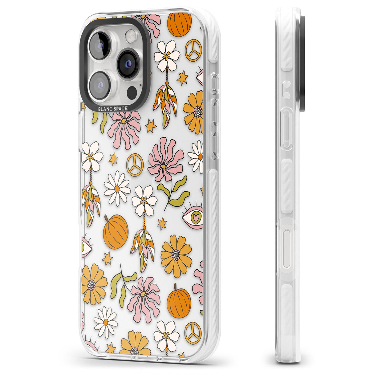 Retro Boho Fall Floral Impact Phone Case for iPhone 16 Pro, iPhone 16 Pro Max