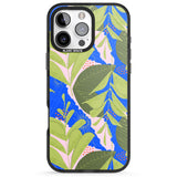 iPhone 16 Pro Max Fern Leaves Abstract Pattern Black Impact Phone Case