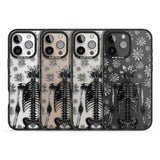 Skeleton Flower Black Impact Phone Case for iPhone 16 Pro, iPhone 16 Pro Max