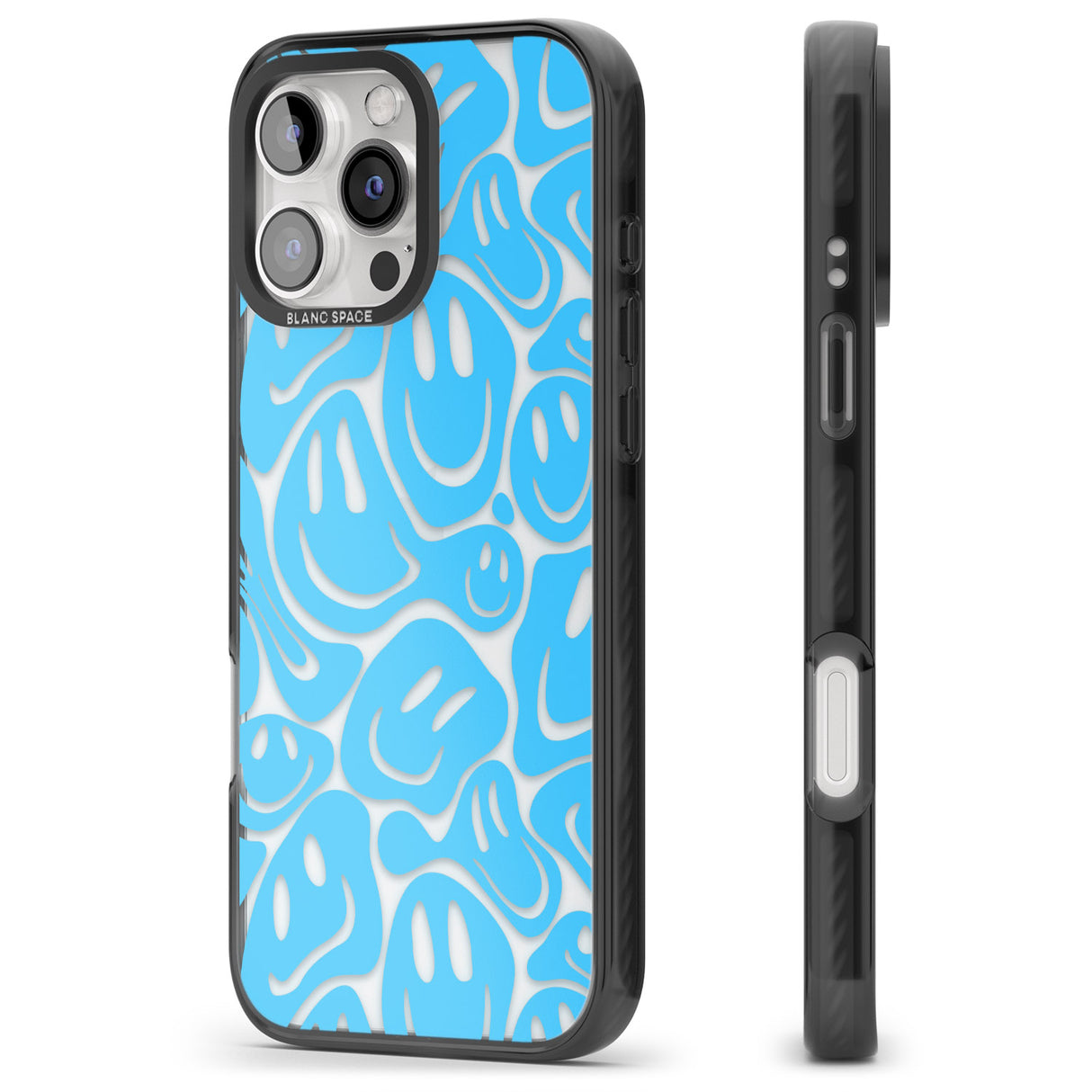 iPhone 16 Pro Max Blue Acid Faces Black Impact Phone Case