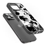 iPhone 16 Pro Max Black & White Acid Wash Tie-Dye Pattern Black Impact Phone Case