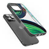 iPhone 16 Pro Max Green & Navy Gemstone Crystal Clear Design Black Impact Phone Case