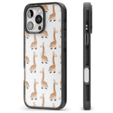 iPhone 16 Pro Max Cute Giraffe Pattern Clear Black Impact Phone Case