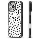 iPhone 16 Pro Max White Dalmatian Print Black Impact Phone Case