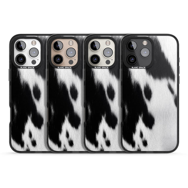 iPhone 16 Pro Max Designer Fashion Cowhide Black Impact Phone Case