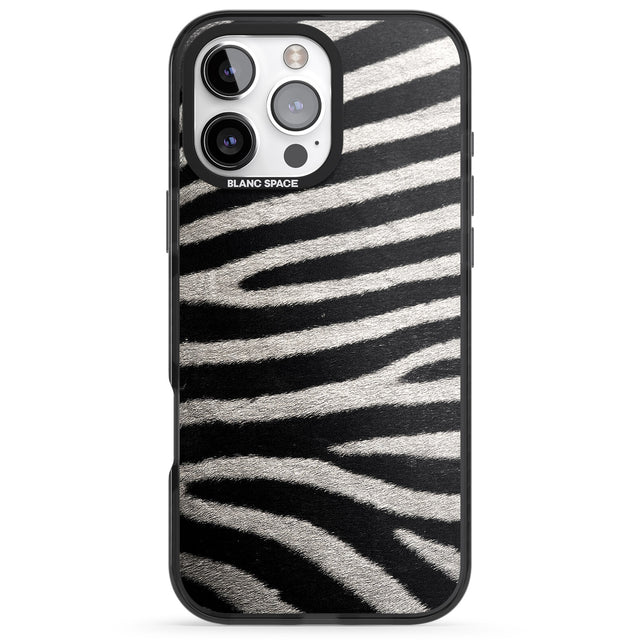 iPhone 16 Pro Max Zebra Print Black Impact Phone Case