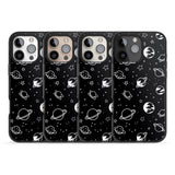 iPhone 16 Pro Max Cosmic Outer Space Design White on Black Black Impact Phone Case