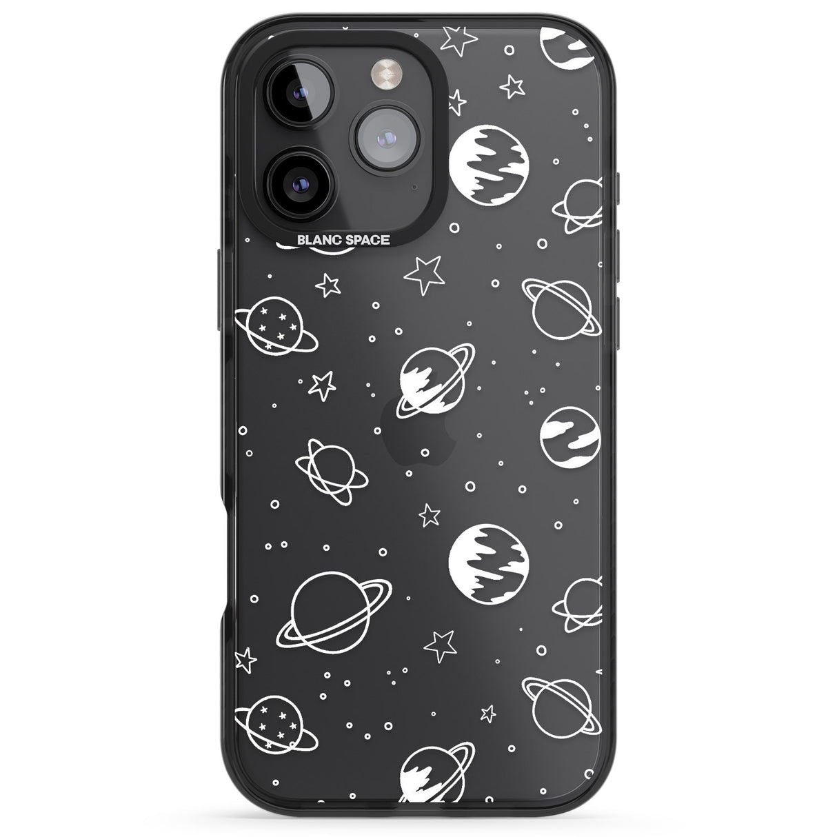 Cosmic Outer Space Design White on Clear