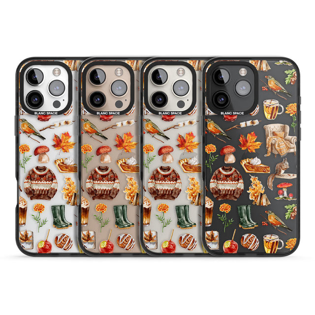 Cozy Autumn Aesthetic Black Impact Phone Case for iPhone 16 Pro, iPhone 16 Pro Max