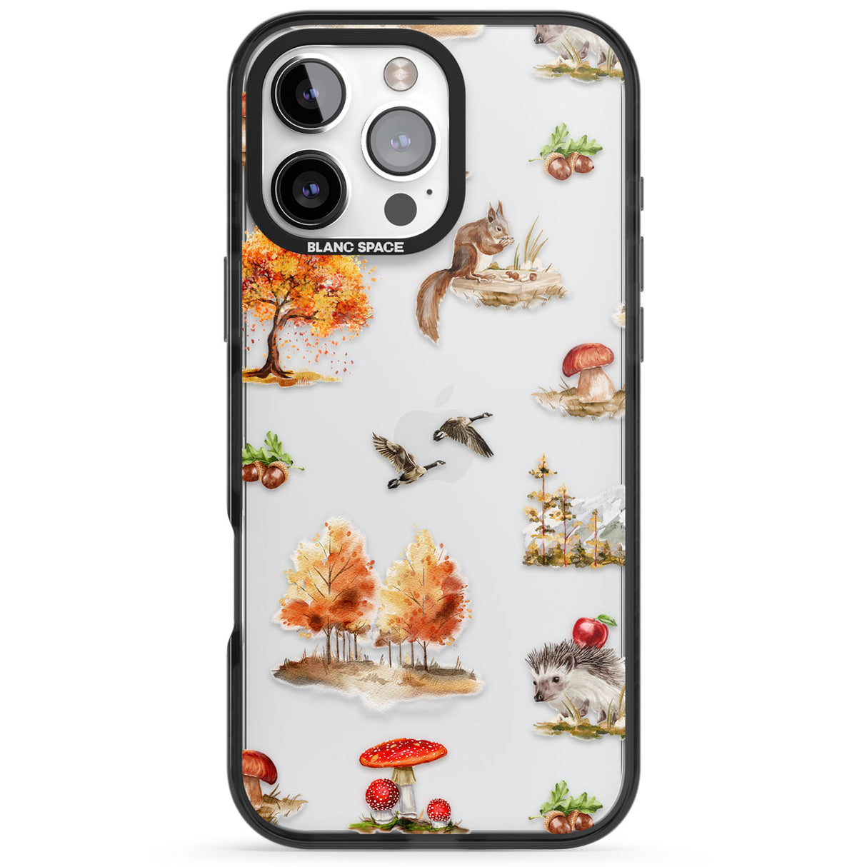 Fall Forest Friends Black Impact Phone Case for iPhone 16 Pro, iPhone 16 Pro Max