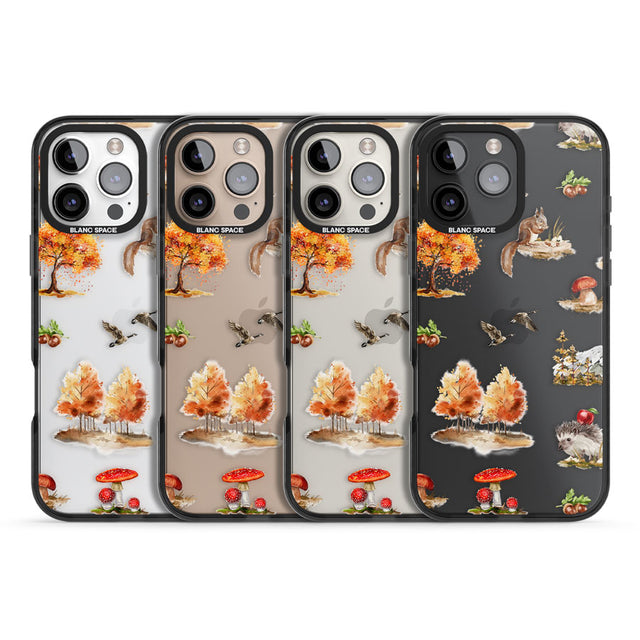 Fall Forest Friends Black Impact Phone Case for iPhone 16 Pro, iPhone 16 Pro Max