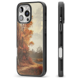 Vintage Autumn Oil Painting Black Impact Phone Case for iPhone 16 Pro, iPhone 16 Pro Max