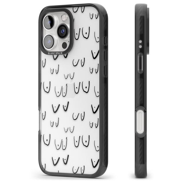 iPhone 16 Pro Max Free the boob (Black) Black Impact Phone Case