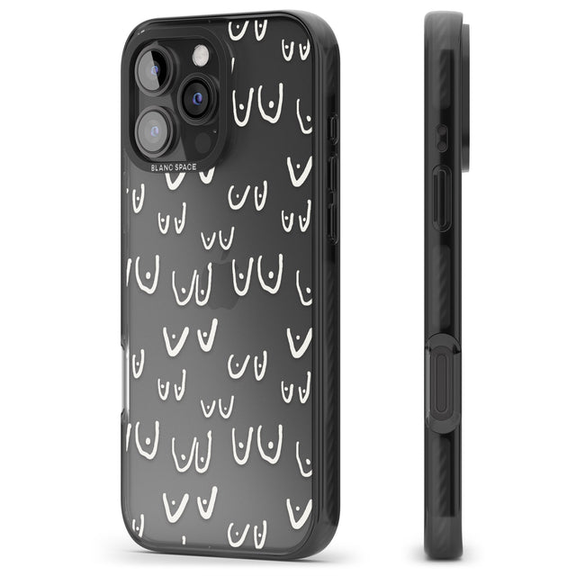 iPhone 16 Pro Max Free the boob (White) Black Impact Phone Case