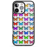 iPhone 16 Pro Max Colourful Butterfly Pattern Black Impact Phone Case