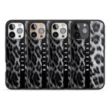 iPhone 16 Pro Max Personalised Snow Leopard Print Black Impact Phone Case