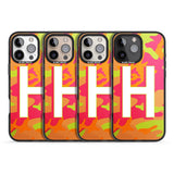 iPhone 16 Pro Max Personalised Bright Neon Camo Solid Monogram Black Impact Phone Case