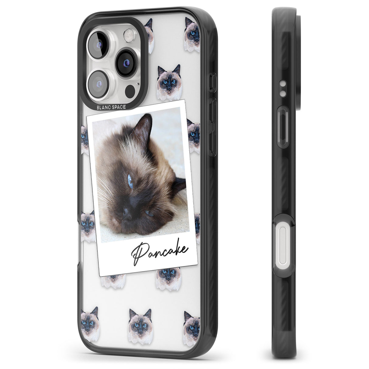 iPhone 16 Pro Max Personalised Burmese Cat Photo Black Impact Phone Case