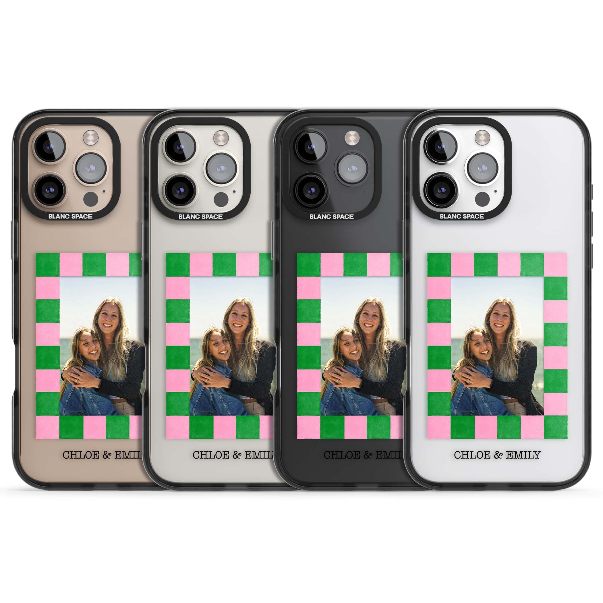 Riviera Check Photo cute iPhone case | Black Impact case for iPhone 16 Pro, iPhone 16 Pro Max