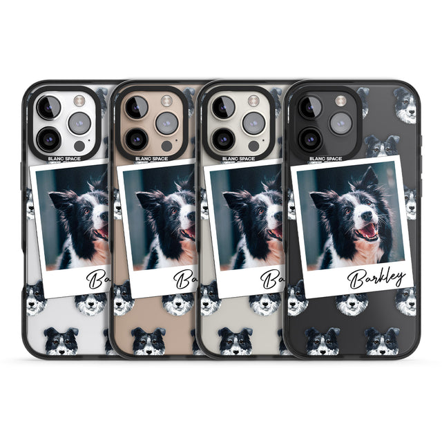 iPhone 16 Pro Max Personalised Border Collie - Dog Photo Black Impact Phone Case