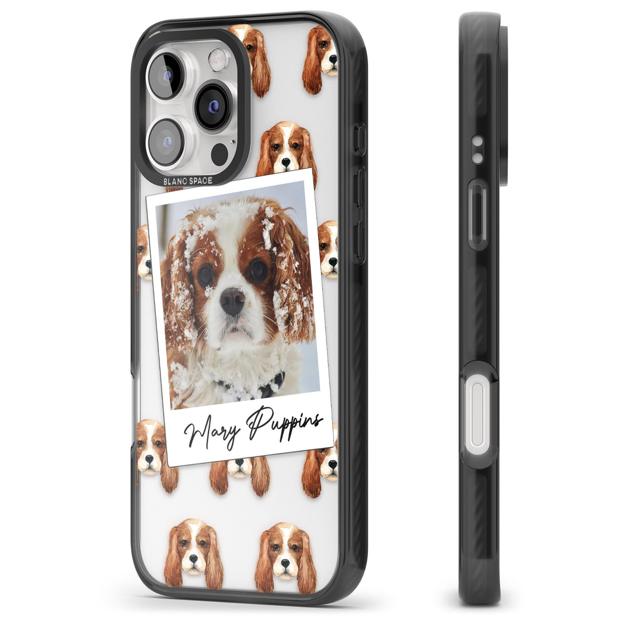 iPhone 16 Pro Max Personalised Cavalier King Charles - Dog Photo Black Impact Phone Case