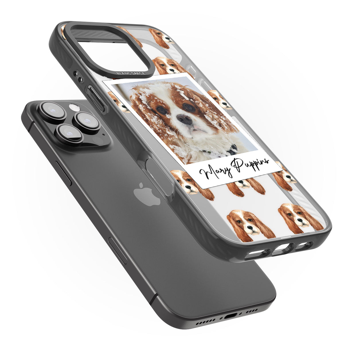 iPhone 16 Pro Max Personalised Cavalier King Charles - Dog Photo Black Impact Phone Case