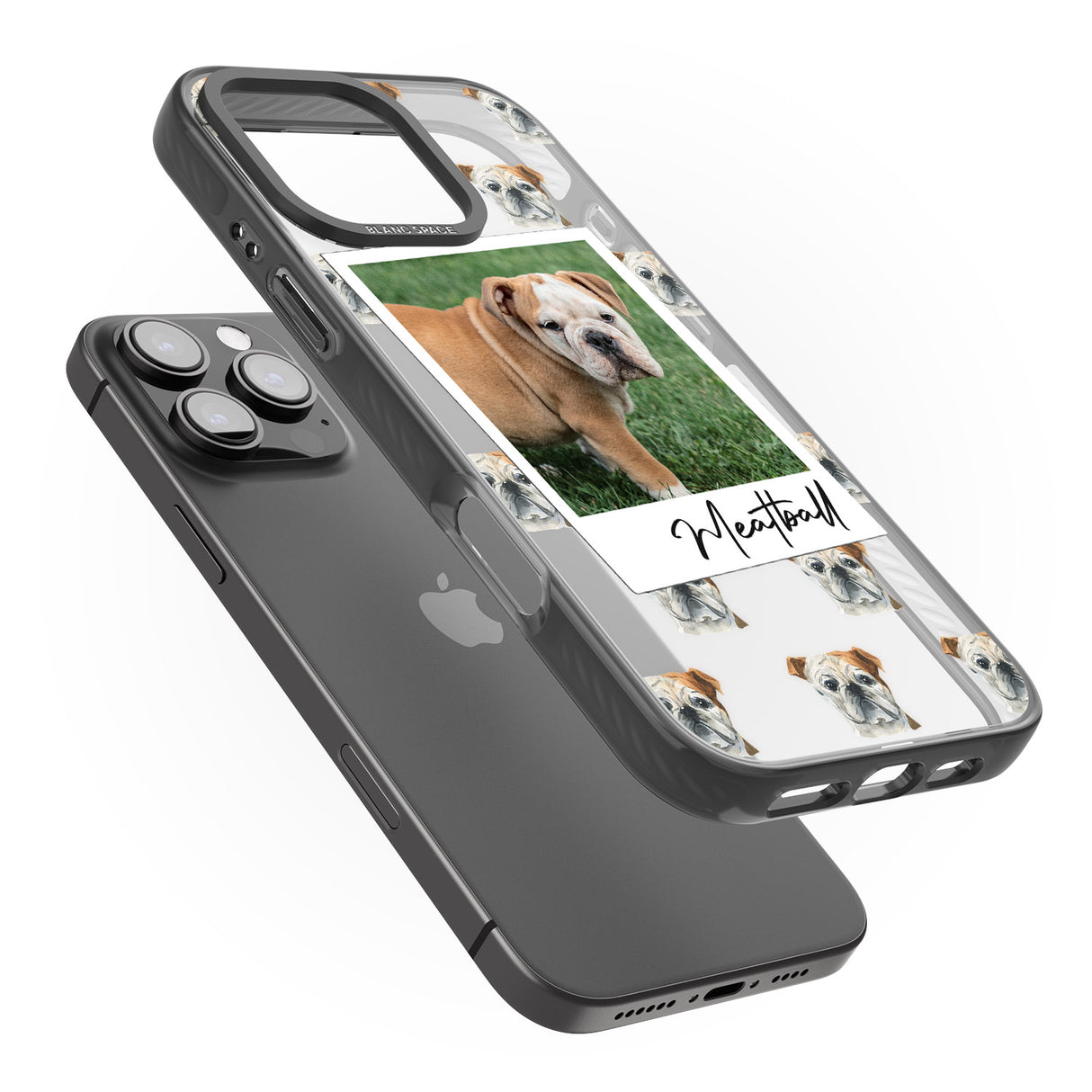 iPhone 16 Pro Max Personalised English Bulldog - Dog Photo Black Impact Phone Case