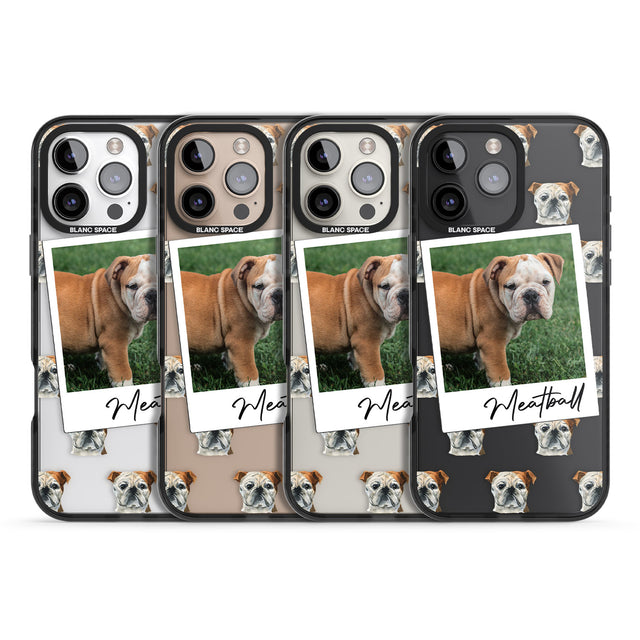 iPhone 16 Pro Max Personalised English Bulldog - Dog Photo Black Impact Phone Case