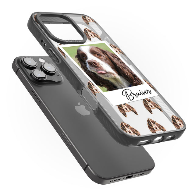 iPhone 16 Pro Max Personalised Springer Spaniel - Dog Photo Black Impact Phone Case