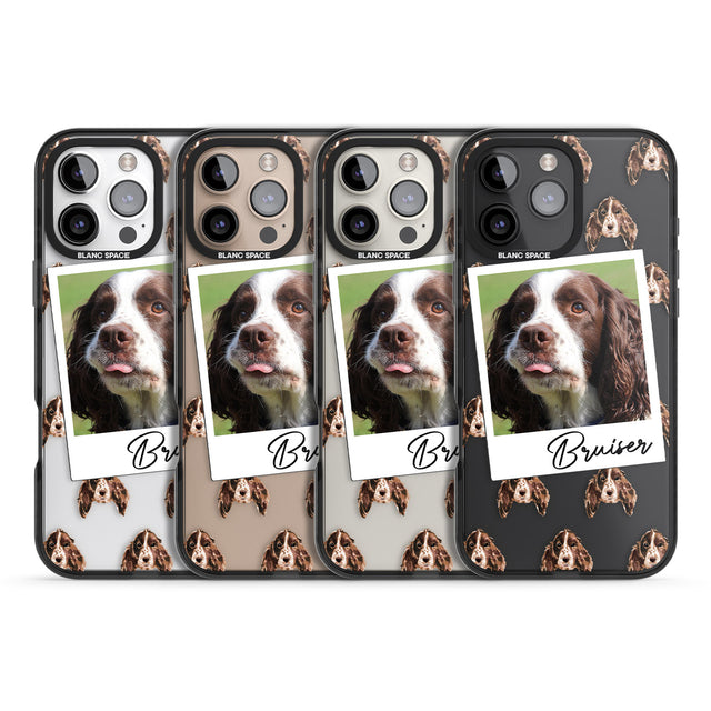 iPhone 16 Pro Max Personalised Springer Spaniel - Dog Photo Black Impact Phone Case