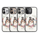 iPhone 16 Pro Max Personalised Australian Shepherd Watercolour Dog Portrait Black Impact Phone Case