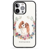 iPhone 16 Pro Max Personalised Cavalier King Charles Portrait Spaniel Black Impact Phone Case