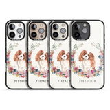 iPhone 16 Pro Max Personalised Cavalier King Charles Portrait Spaniel Black Impact Phone Case