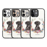 iPhone 16 Pro Max Personalised Black Lab Watercolour Dog Portrait Black Impact Phone Case