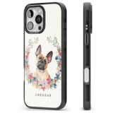 iPhone 16 Pro Max Personalised Tan French Bulldog Watercolour Dog Portrait Black Impact Phone Case