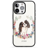 iPhone 16 Pro Max Personalised Tri Coloured King Charles Watercolour Dog Portrait Black Impact Phone Case