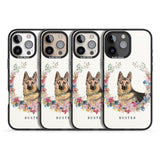 iPhone 16 Pro Max Personalised German Shepherd - Watercolour Dog Portrait Black Impact Phone Case