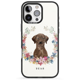 iPhone 16 Pro Max Personalised Chocolate Lab - Watercolour Dog Portrait Black Impact Phone Case