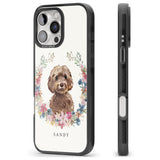 iPhone 16 Pro Max Personalised Brown Cockapoo - Watercolour Dog Portrait Black Impact Phone Case