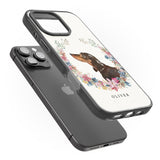 iPhone 16 Pro Max Personalised Black & Tan Dachshund - Watercolour Dog Portrait Black Impact Phone Case