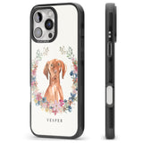 iPhone 16 Pro Max Personalised Hungarian Vizsla - Watercolour Dog Portrait Black Impact Phone Case